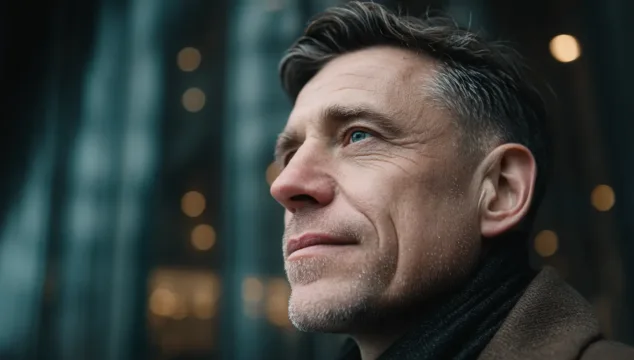 Een man die overduidelijk aan het nadenken is over een vraagstuk. Het exacte vraagstuk is: Hoeveel keer de huur is een bedrijfspand waard.