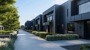 Een visualisatie van een bedrijfspand in Almere dat binnenkort zal worden ontwikkeld door van der Meijden Vastgoed.