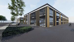 Fase 1 van bedrijfspand Oudenbosch volledig opgeleverd – representatieve bedrijfsunits met parkeerplaatsen nabij Breda.